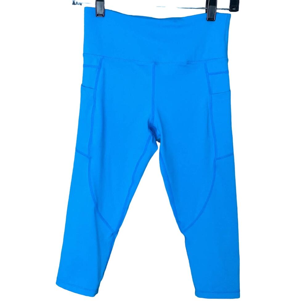 Zyia Active Pocket Light N Tight LNT Hi Rise Capri Leggings Blue SZ 4